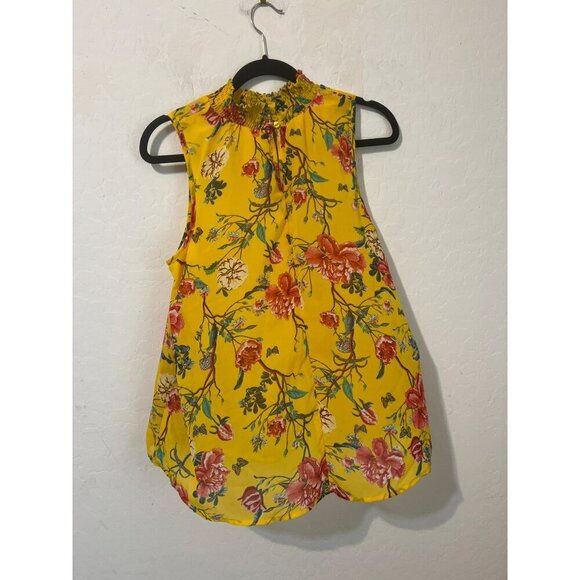 Midnight Sky Sz XL Brightly Colored Yellow Mock Neck Sleeveless - Picture 4 of 6